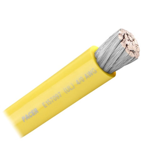 Pacer Group Pacer Yellow 4/0 AWG Battery Cable - Sold By The Foot WUL4/0YL-FT